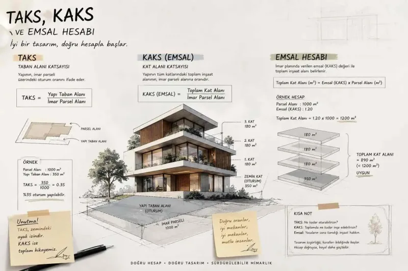 TAKS, KAKS ve Emsal Hesabı hakkında mimari yazı