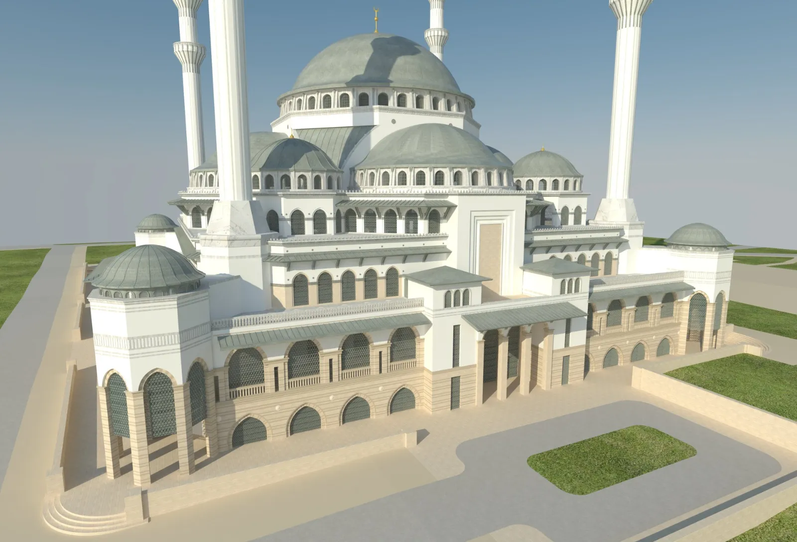 Bursa Uludağ Üniversitesi Yeni Camii dış cephe ve kubbe görünümü